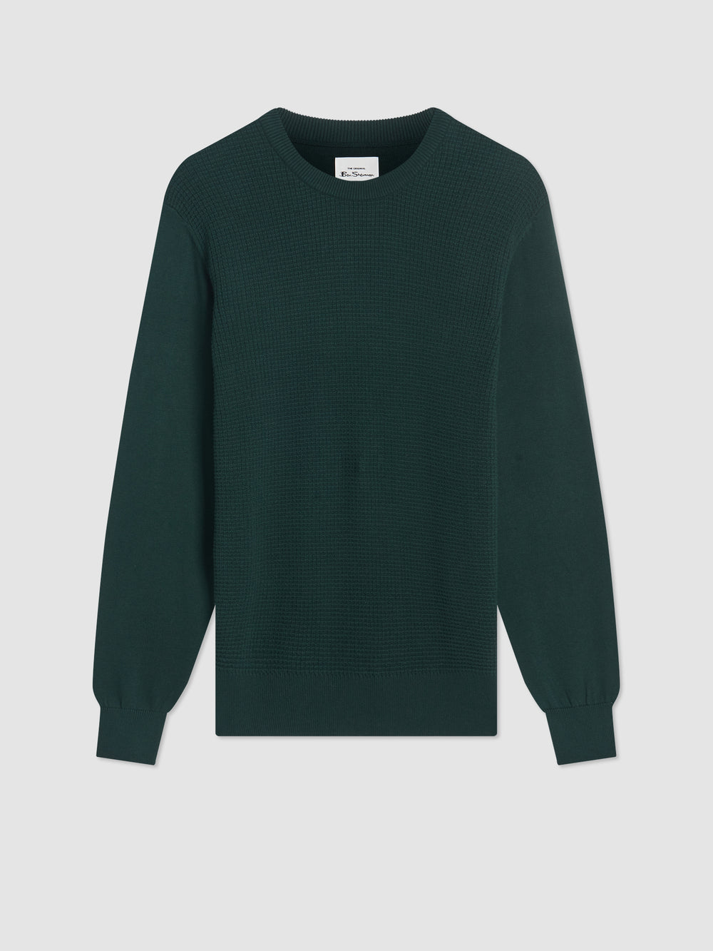 Knitwear Ben Sherman Textured Crewneck Vert Foncé | IYC-42004449